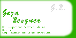 geza meszner business card